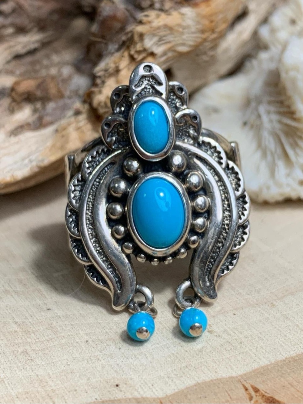 Carolyn Pollack Relios 925 Sterling Silver Sleeping Beauty Turquoise Ring Size 7